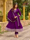 Yashika By Aanchi Vichitra Silk Embroidery Anarkali Kurtis Set 